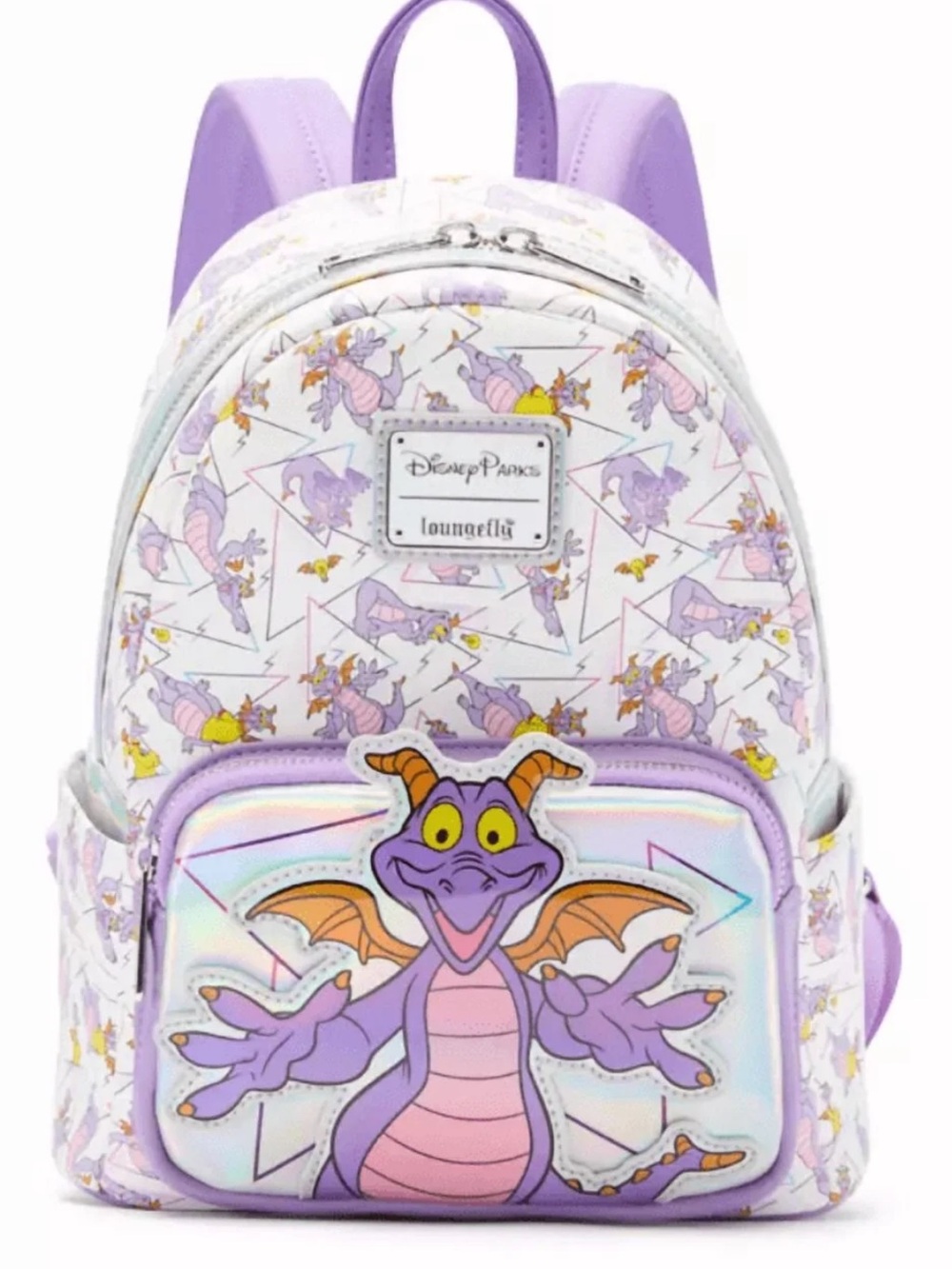 Loungefly Disney Parks FigmentIridescent Holographic allover print Mini BP New!